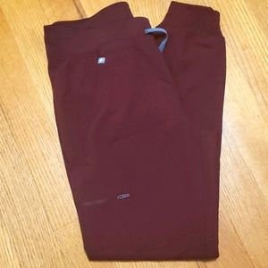 Figs burgundy joggers